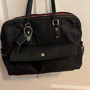 Black work tote with laptop pocket